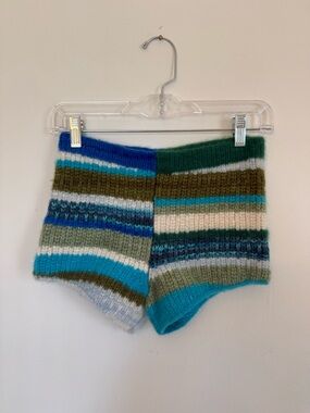 The Elder Statesman Cashmere Knit Shorts Striped XS/S